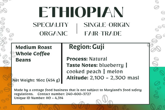 Ethiopian - Guji - Fair Trade, Organic - Medium Roast